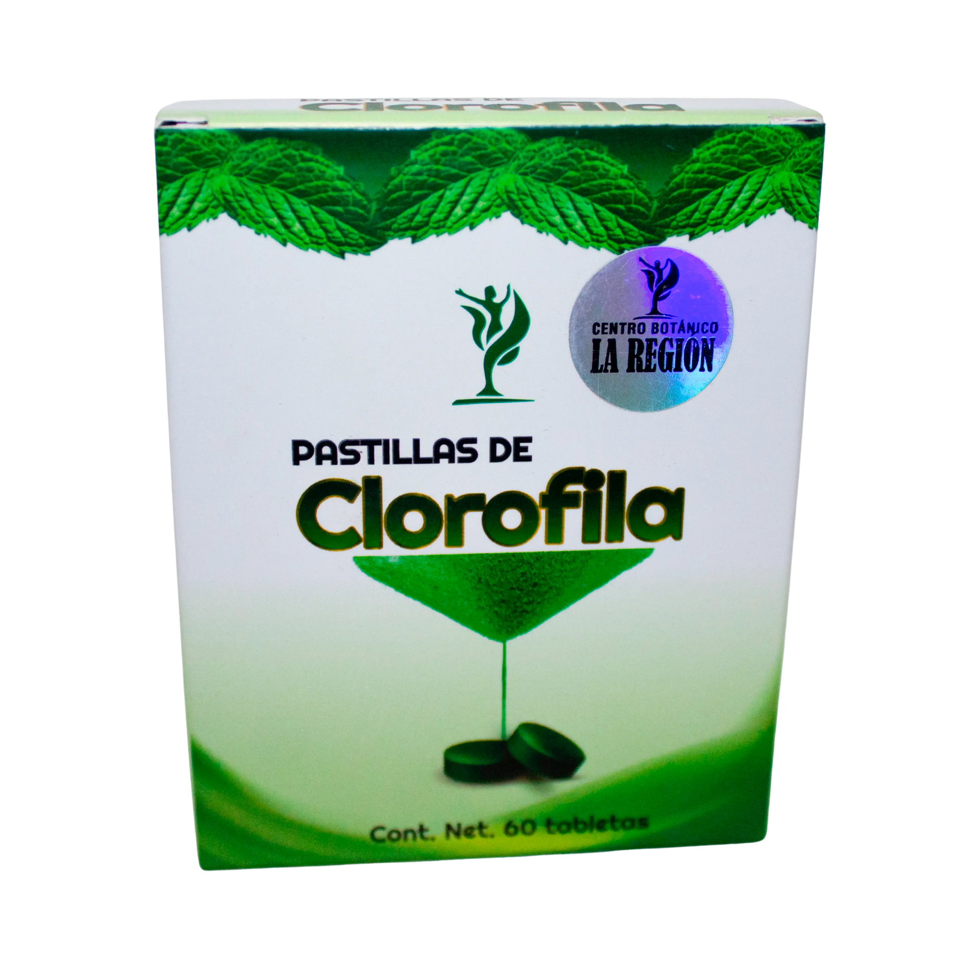 Pastilla de Clorofila; 60 Tabletas, La región.