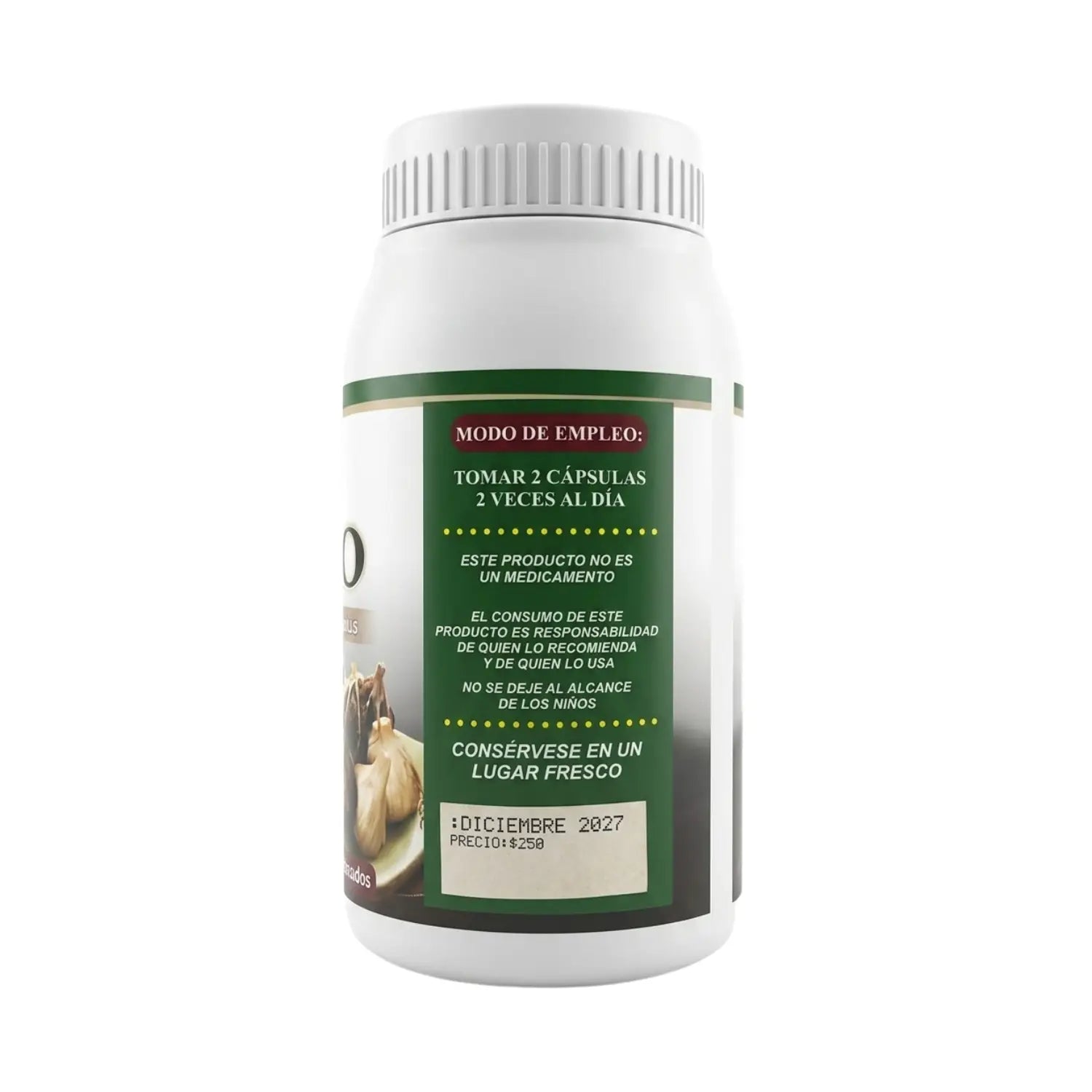 Ajo Negro; 90 Cápsulas, Herbal Nat.