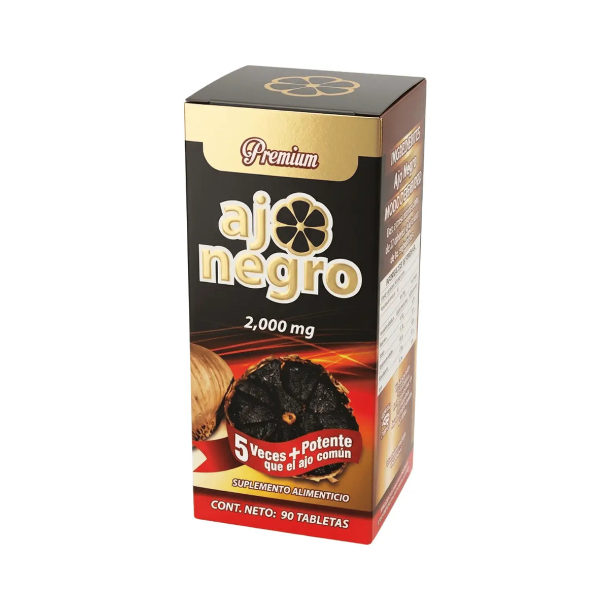 Ajo Negro; 90 Tabletas de 2000 mg; Omega Nutrition.
