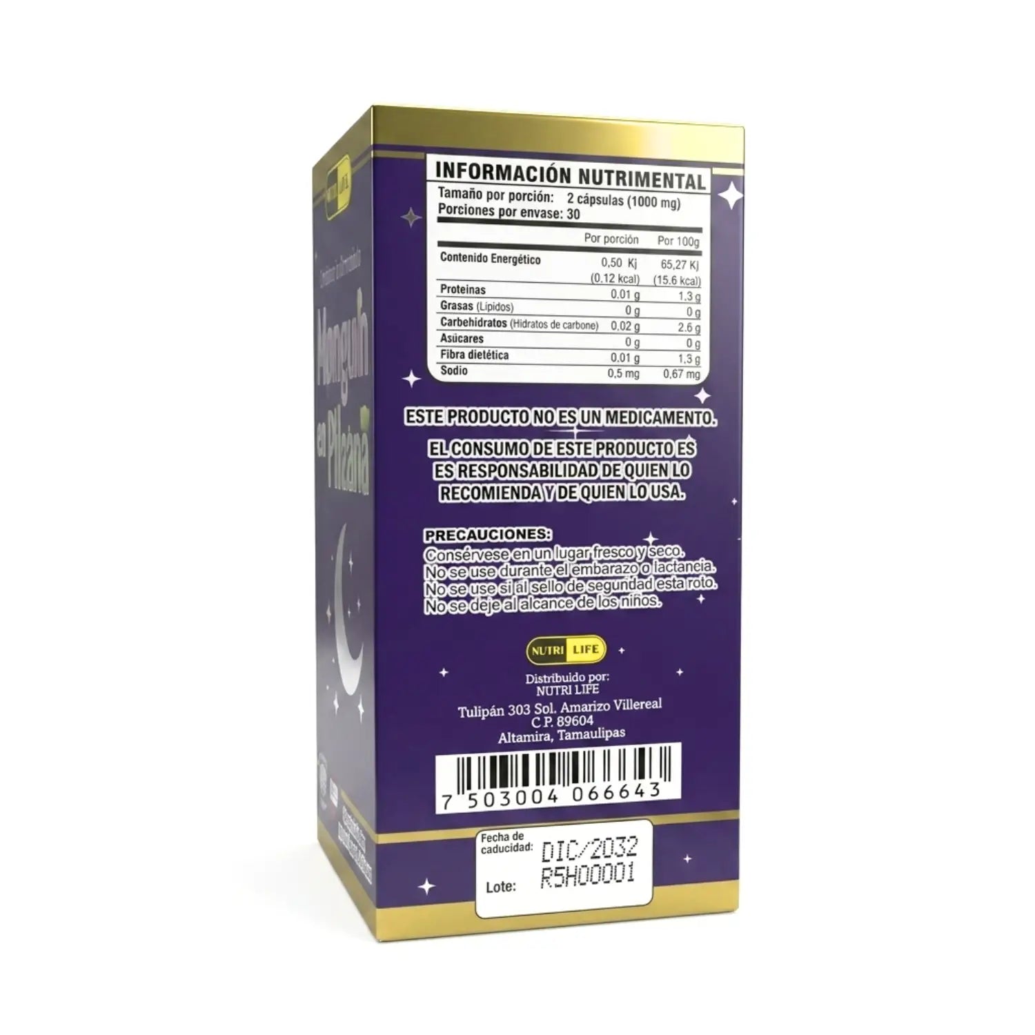 Ashwagandha con melatonina; 60 capsulas, nutri life