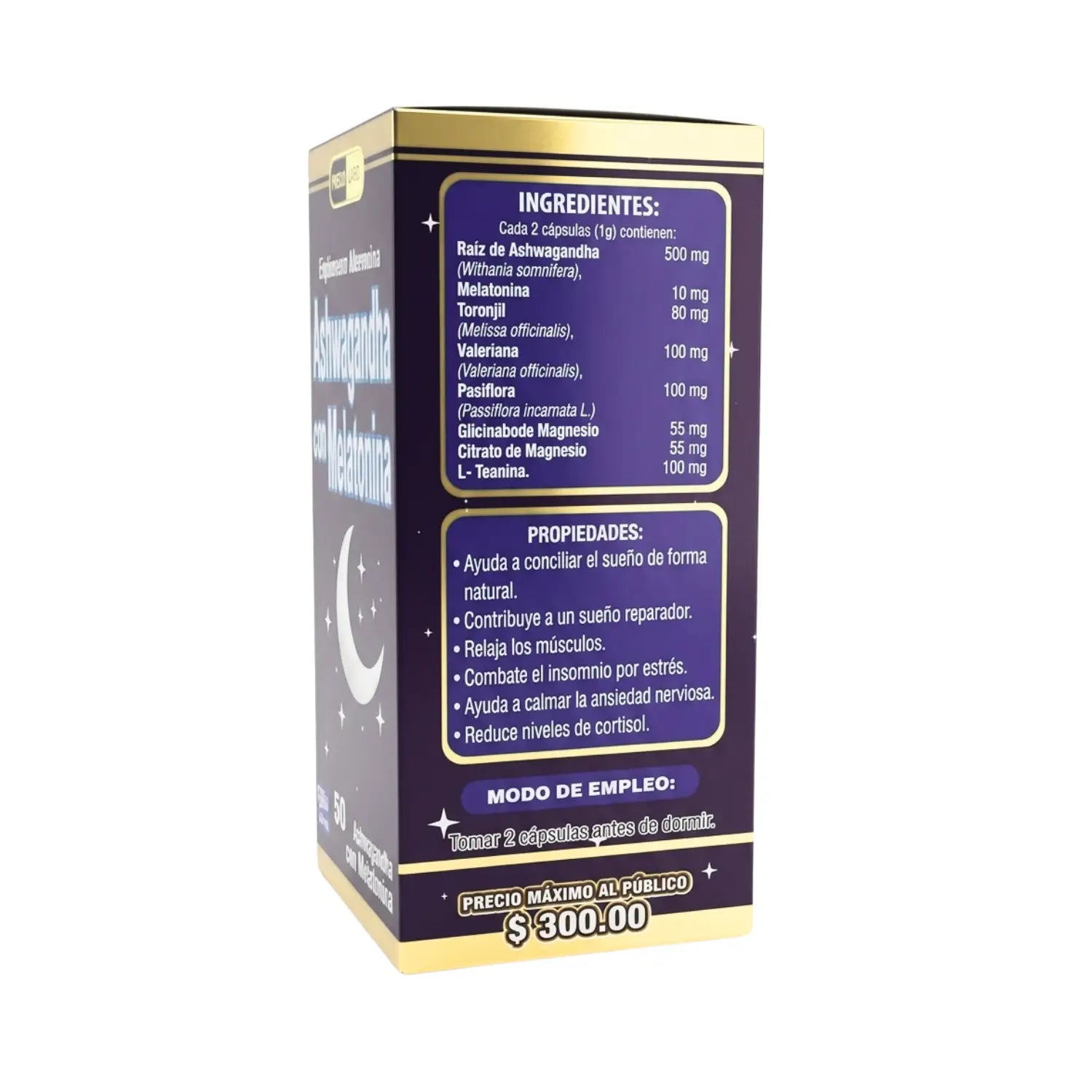 Ashwagandha con melatonina; 60 capsulas, nutri life