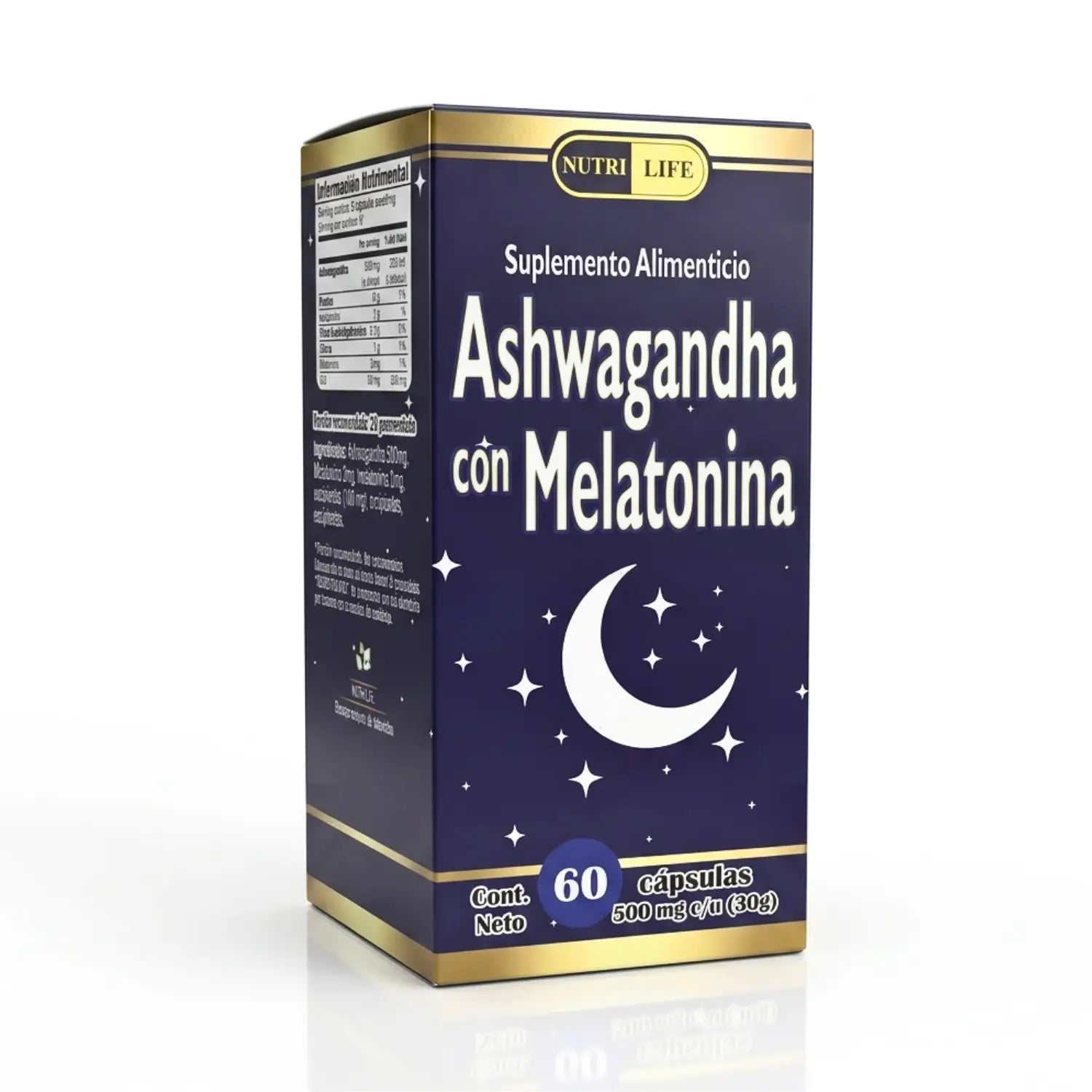 Ashwagandha con melatonina; 60 capsulas, nutri life