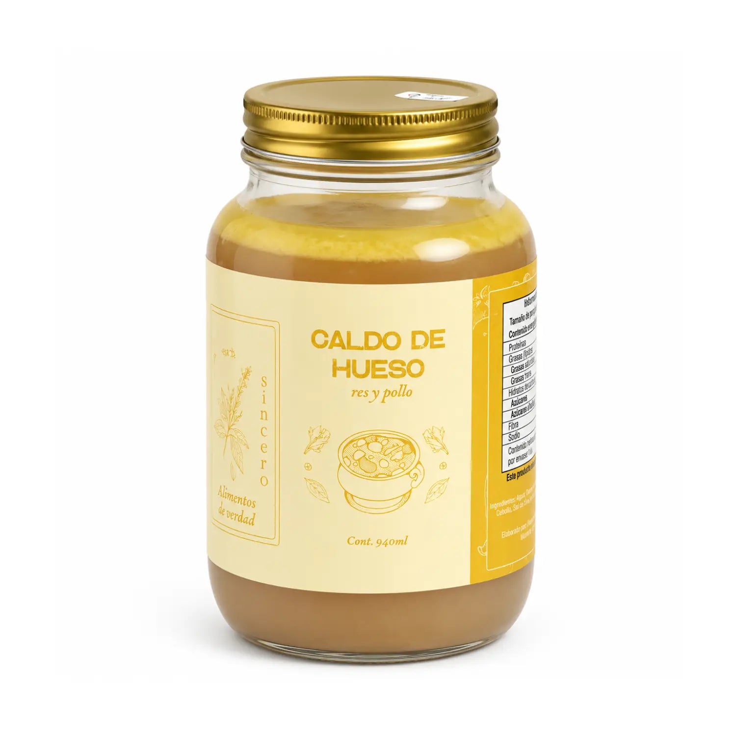 Caldo de Hueso de Res y Pollo; 940mL; Sazon Sincero