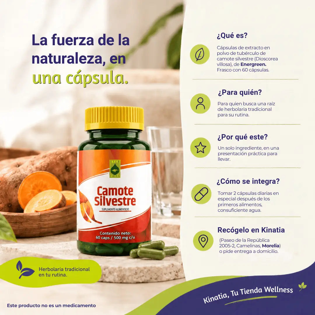 Camote silvestre; 60 cápsulas, Energreen.