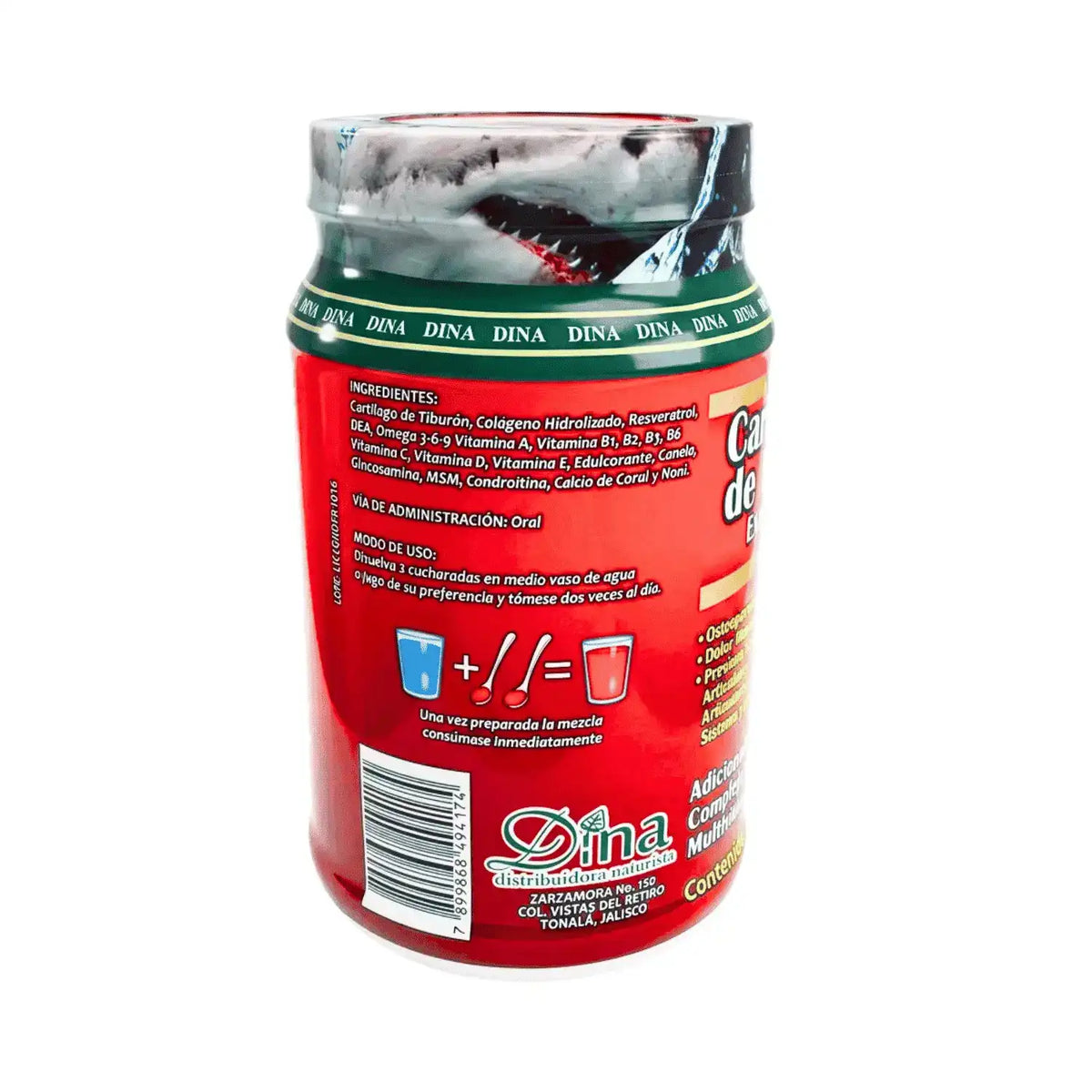 Polvo Cartílago de Tiburón; 1.100 kg, Dina.