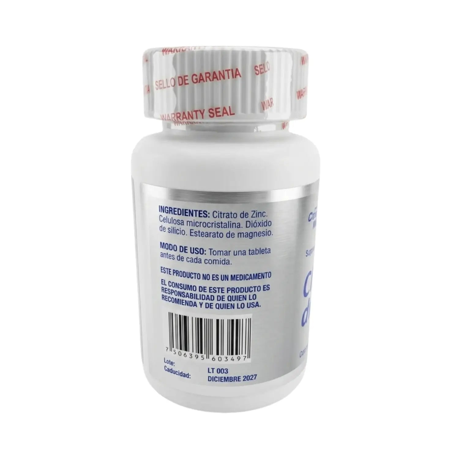 Citrato de Zinc; 60 Tabletas, Cosmo Natural.