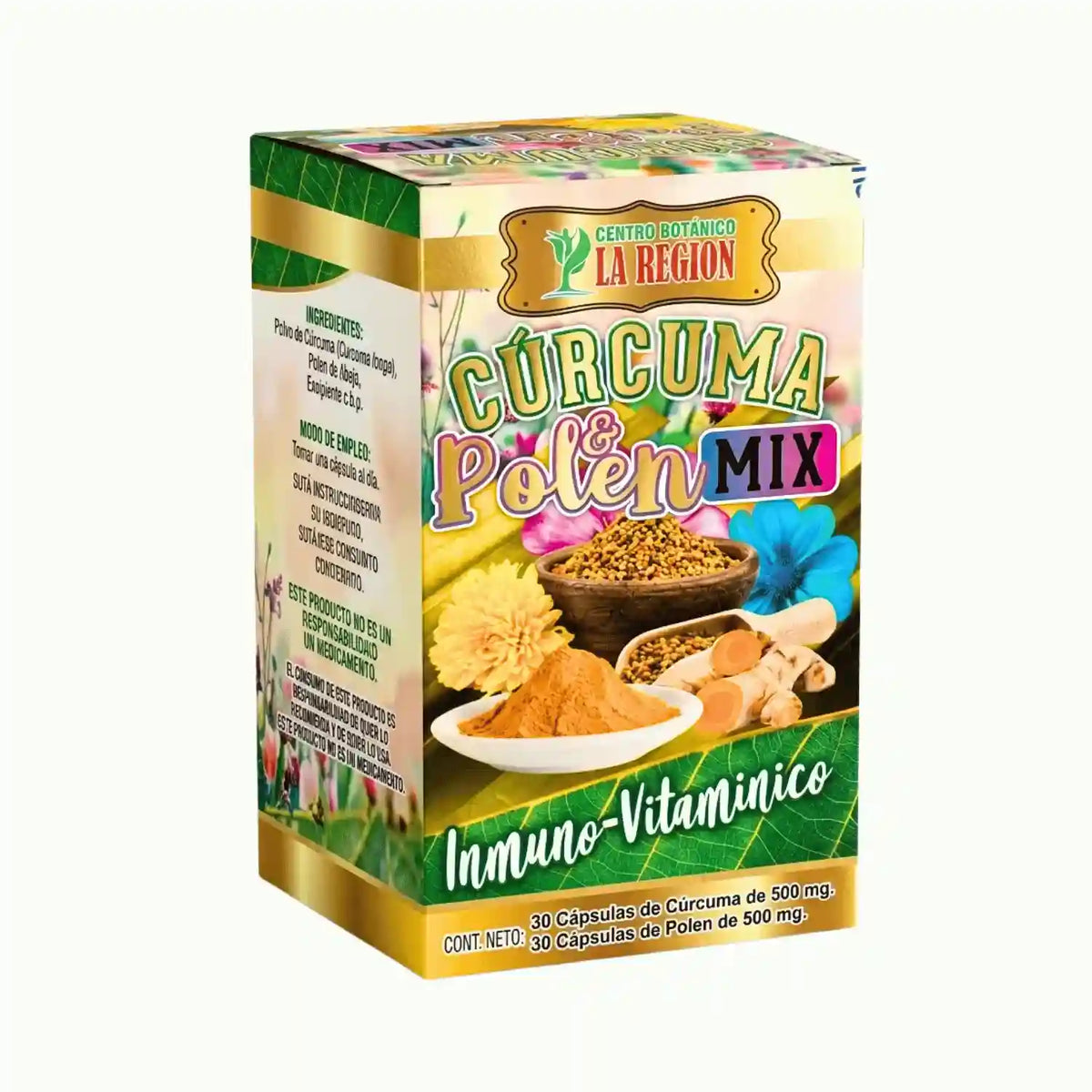 Cúrcuma Polen Mix; 30 y 30 Caps, La Region.