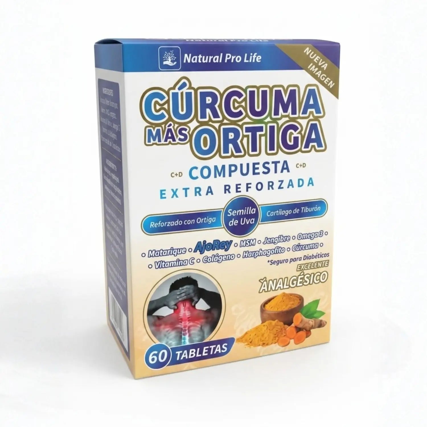Cúrcuma más ortiga compuesta ; 60 tabletas, Natural Pro Life.
