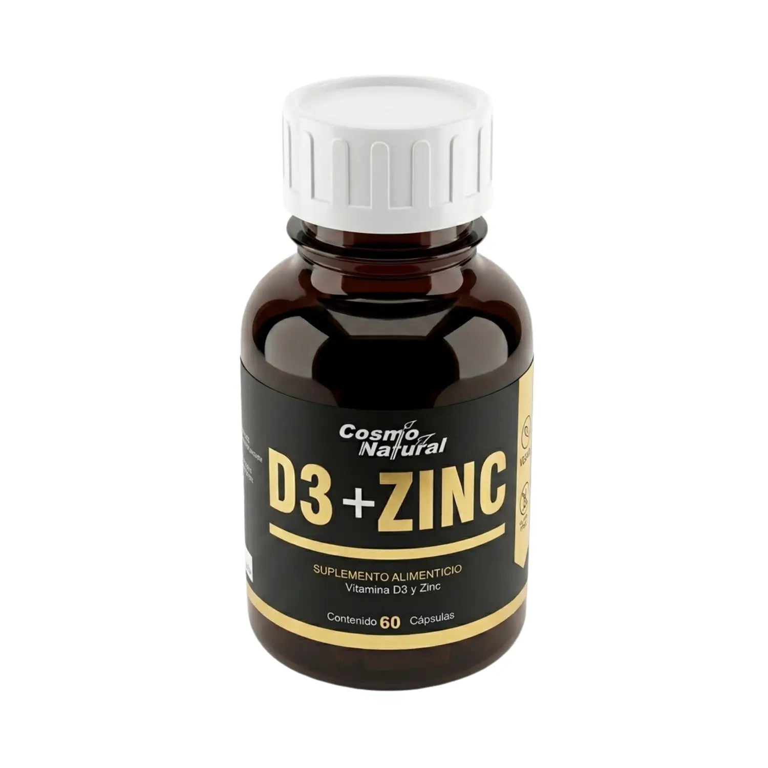 Vitamina D3 + Zinc ; 60 Cápsulas, Cosmo Natural.