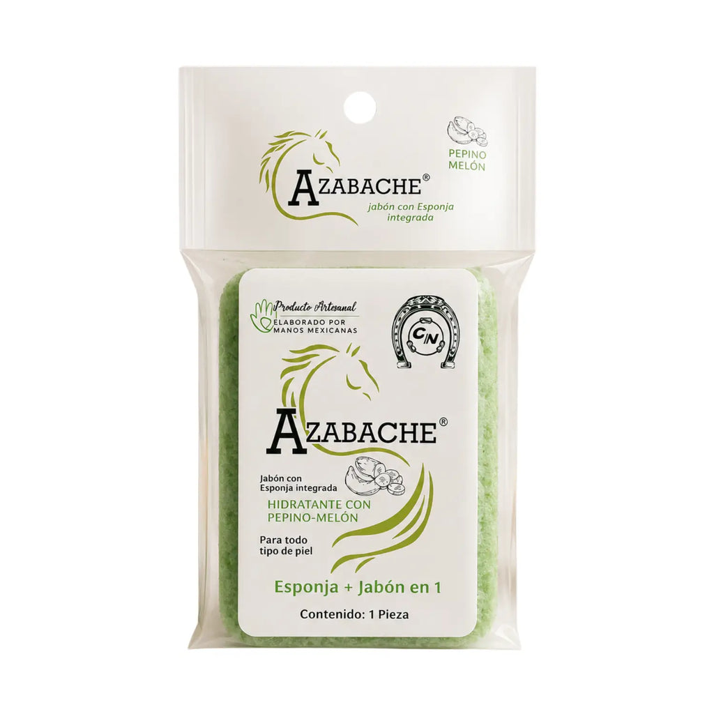 Jabon con Esponja Hidratante; Pepino Melon Azabache; Cosmo Natural