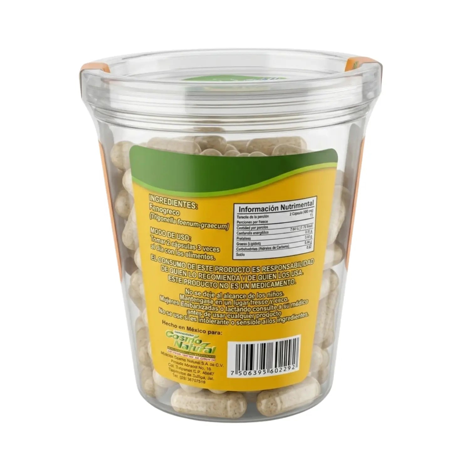 Fenogreco; 150 Capsulas de 400mg, Cosmo Natura.