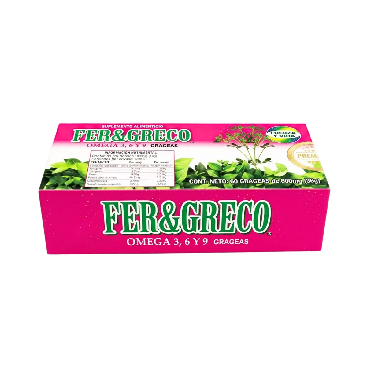 Fer&greco; 60 Grageas, Fuerza y Vida.