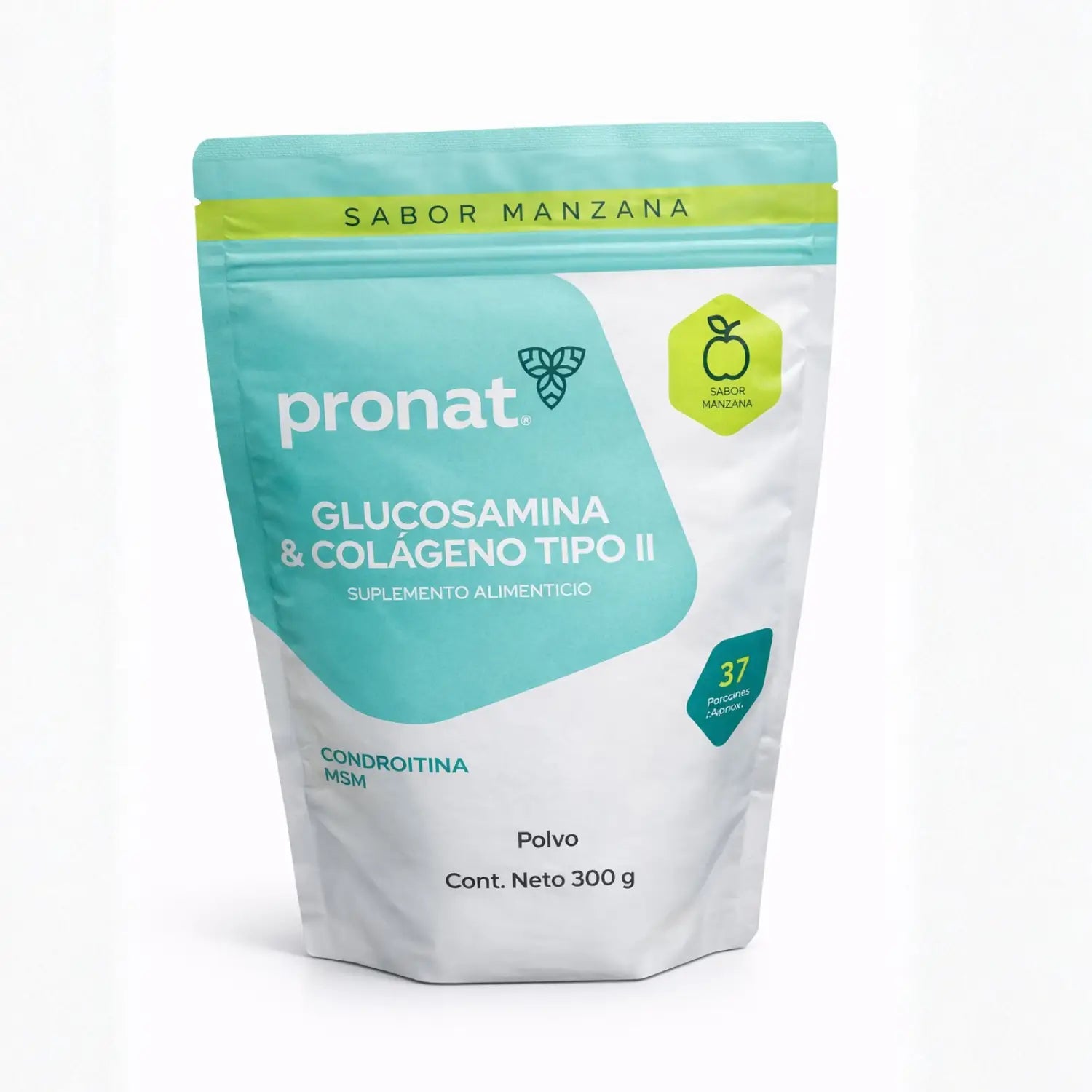 Glucosamina y colageno tipo II; sabor manzana 300gr; Pronat