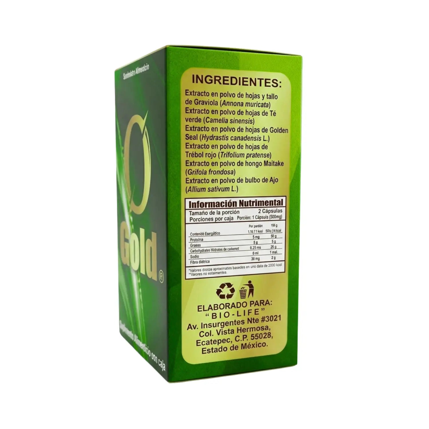 Onko Gold; 40 Capsulas de 500mg, Biolife.