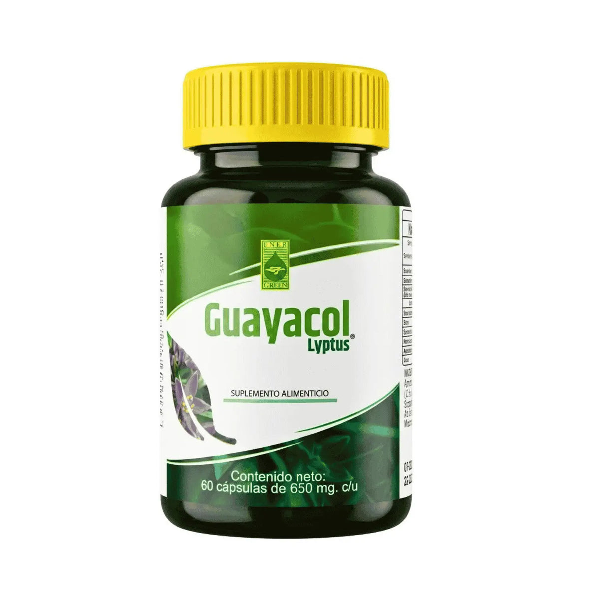Guayacol Lyptus ; 60 Cápsulas de 650mg, Energreen.