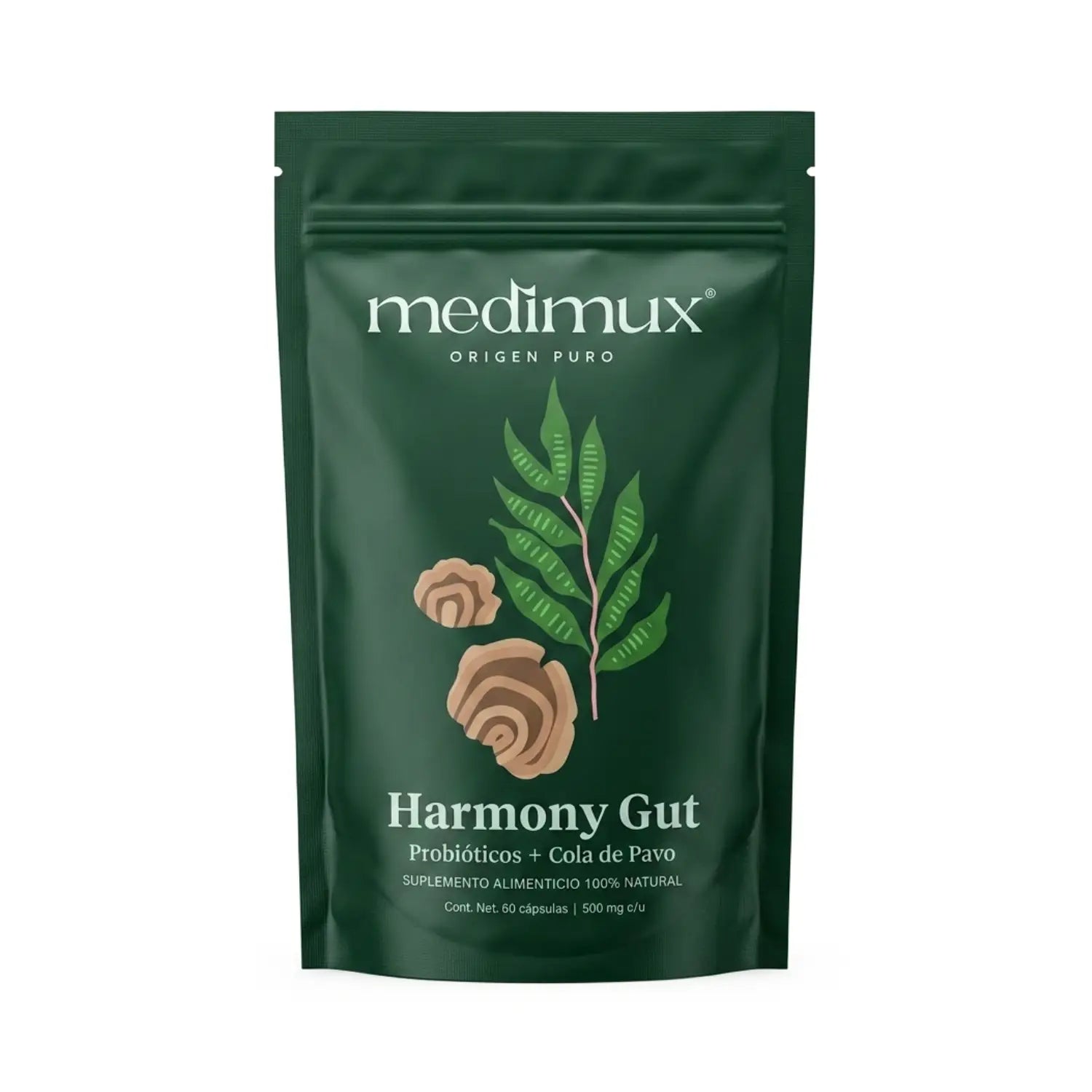 Harmony gut ( Probióticos + cola de pavo) ; 60 cápsulas, Medimux.