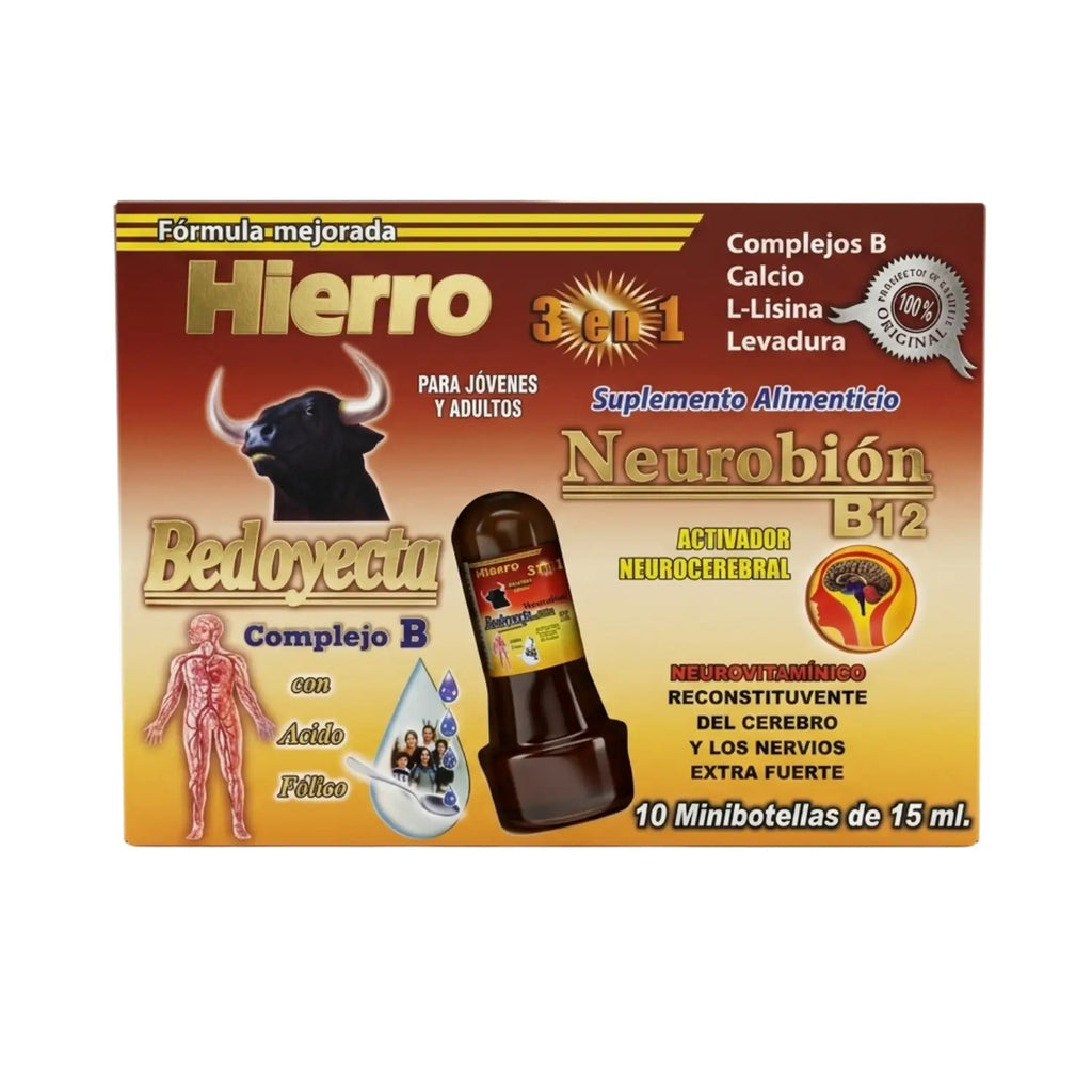 Hierro 3 en 1; 10  Microbotellas, Labs Venezuela.