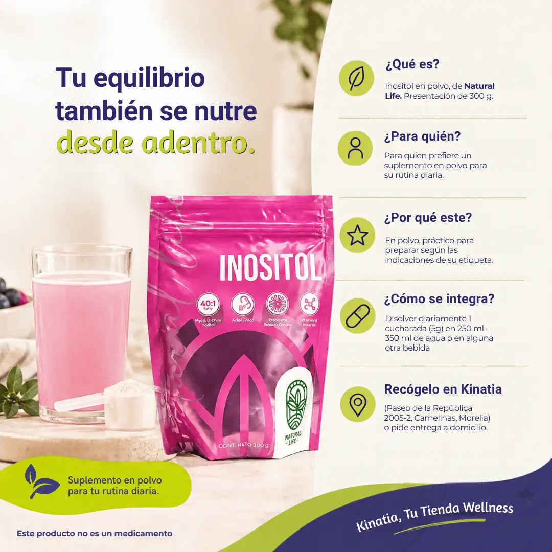 Inositol Polvo: 300gr, Natural Life.