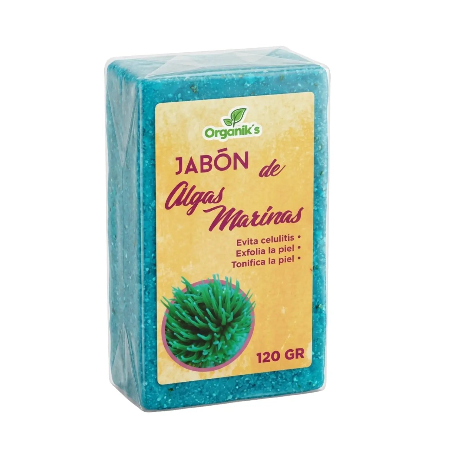 Jabón Algas Marinas; 120gr, Organiks.