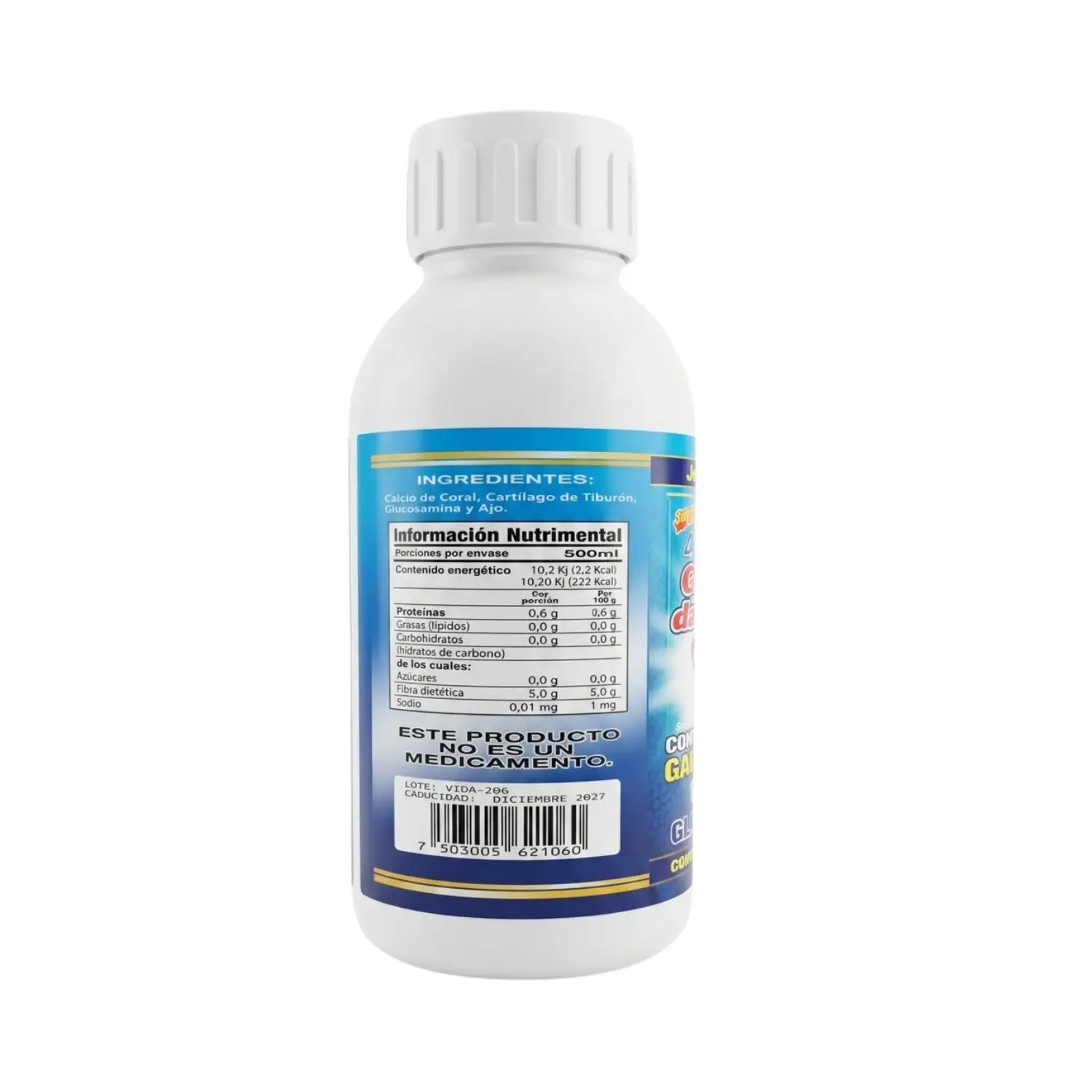 Jarabe 4en1 Calcio de Coral y Ajo; 500ml, Vida+ Natural.