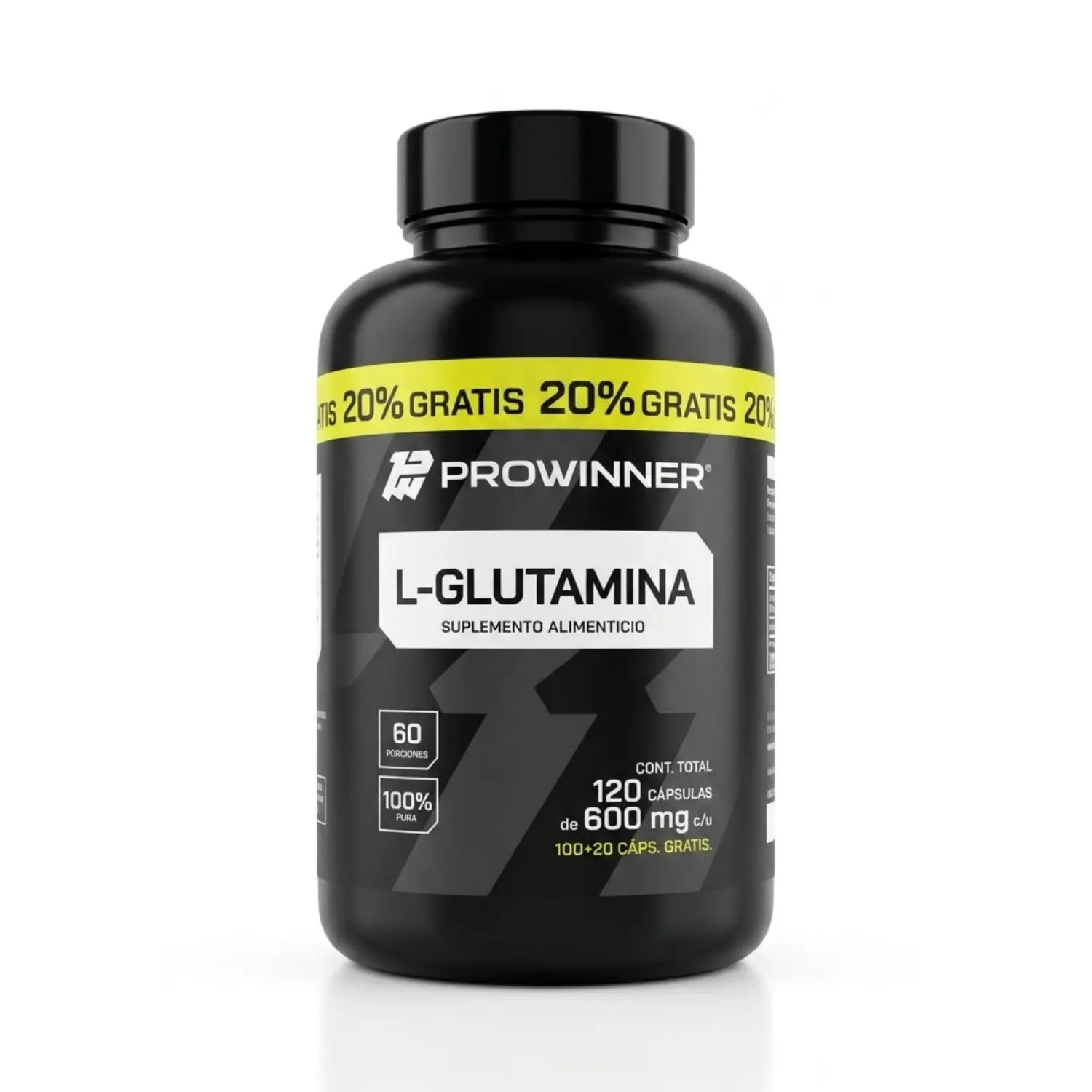 L-Glutamina;120 Capsulas 600mg; ProWinner.