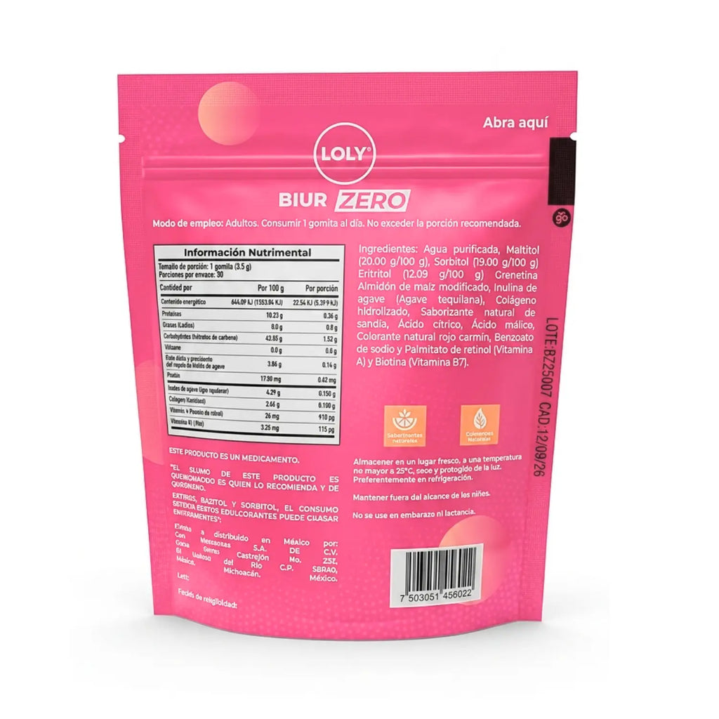 Loly Glow Colágeno; 30 Gomitas Zero Azúcar.