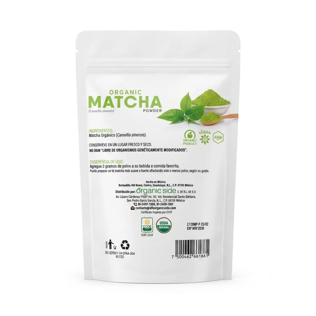 Polvo Matcha; 100gr, Organic Side.