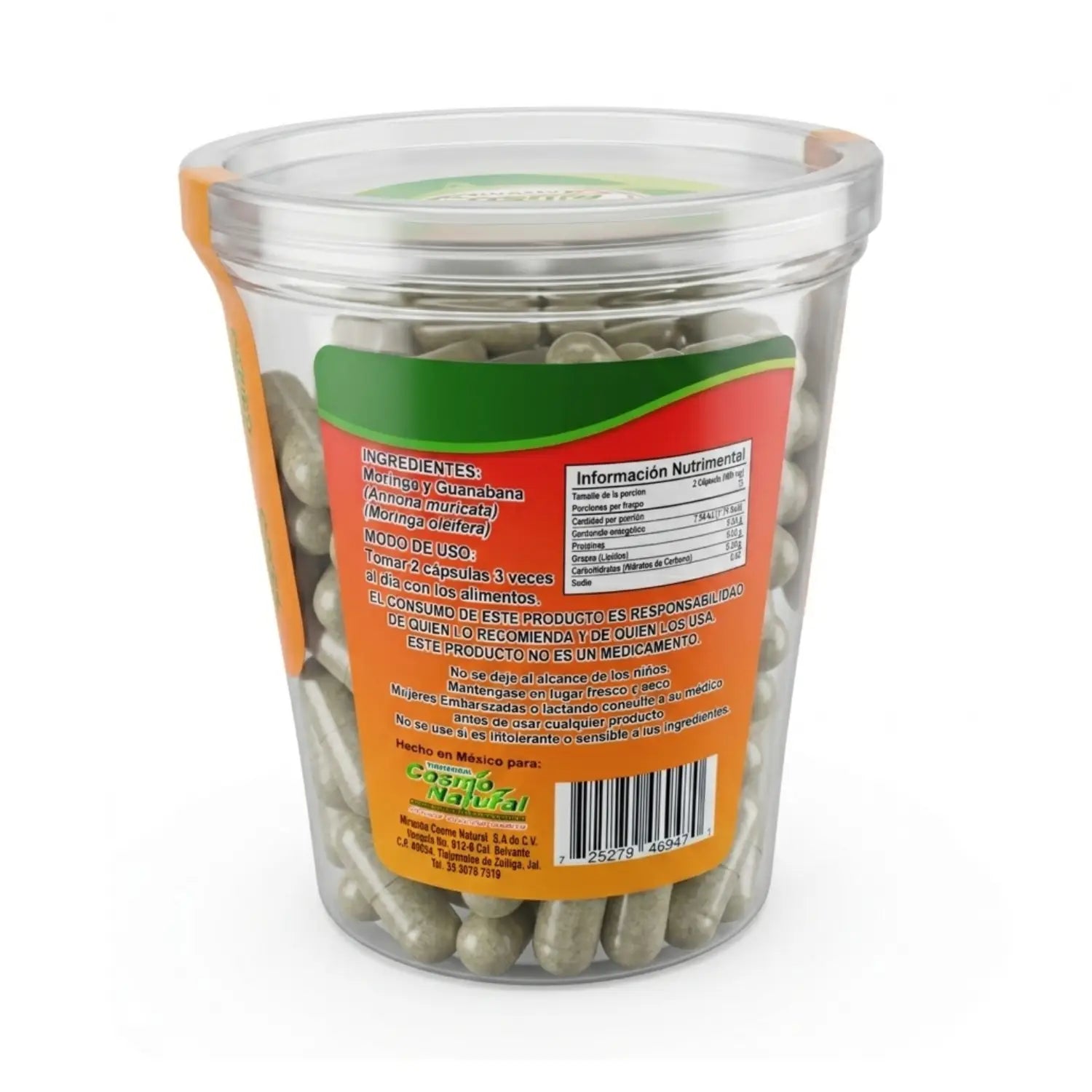 Moringa con Guanabana; 150 caps, COSMO NATURAL.