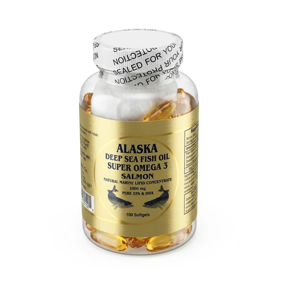 Súper Omega 3 Salmón; 100 Cápsulas de 1000 mg, Alaska.