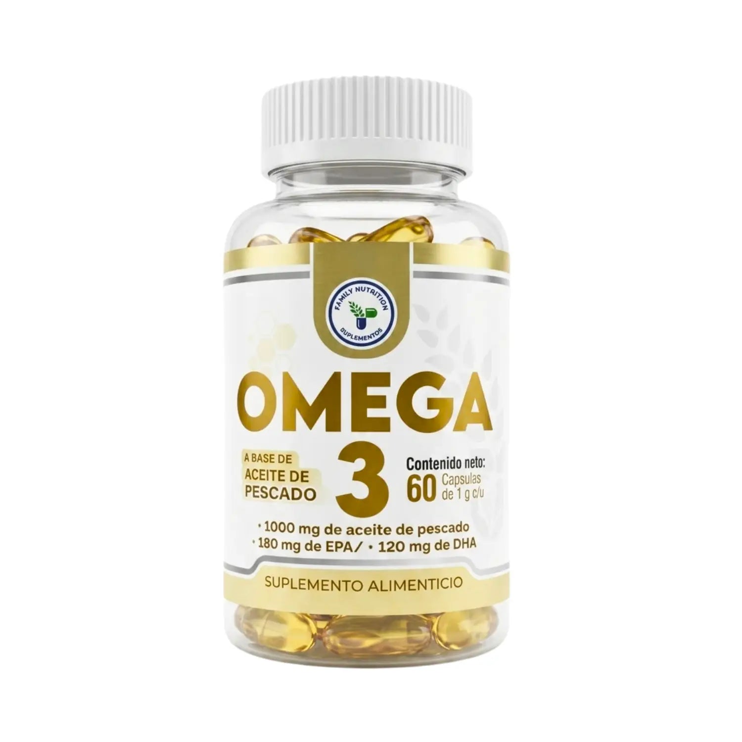 Omega 3 ; 60 cápsulas de 1g, Family Nutritión.