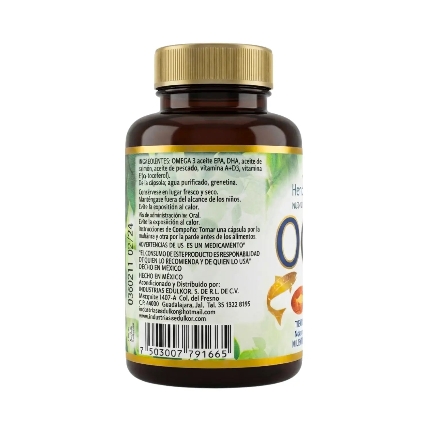 Omega 3; 60 Capsulas de 1200mg, Healthier  Natural.