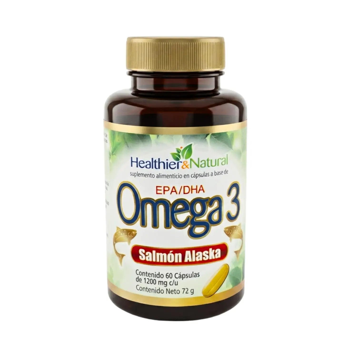 Omega 3; 60 Capsulas de 1200mg, Healthier  Natural.