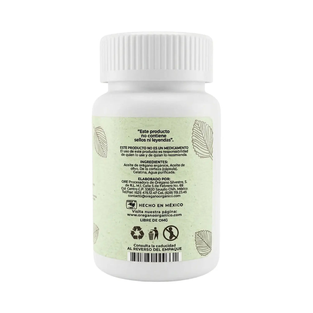 Cápsulas de orégano; 65 softgel de 200mg, Ore.
