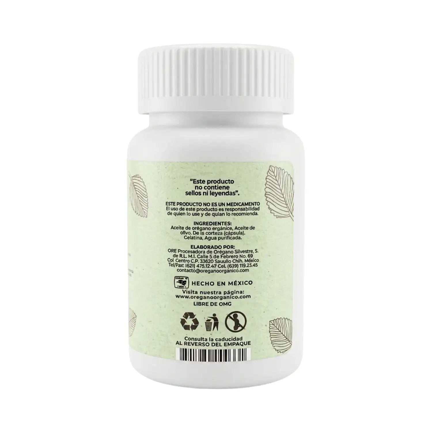 Cápsulas de orégano; 65 softgel de 200mg, Ore.
