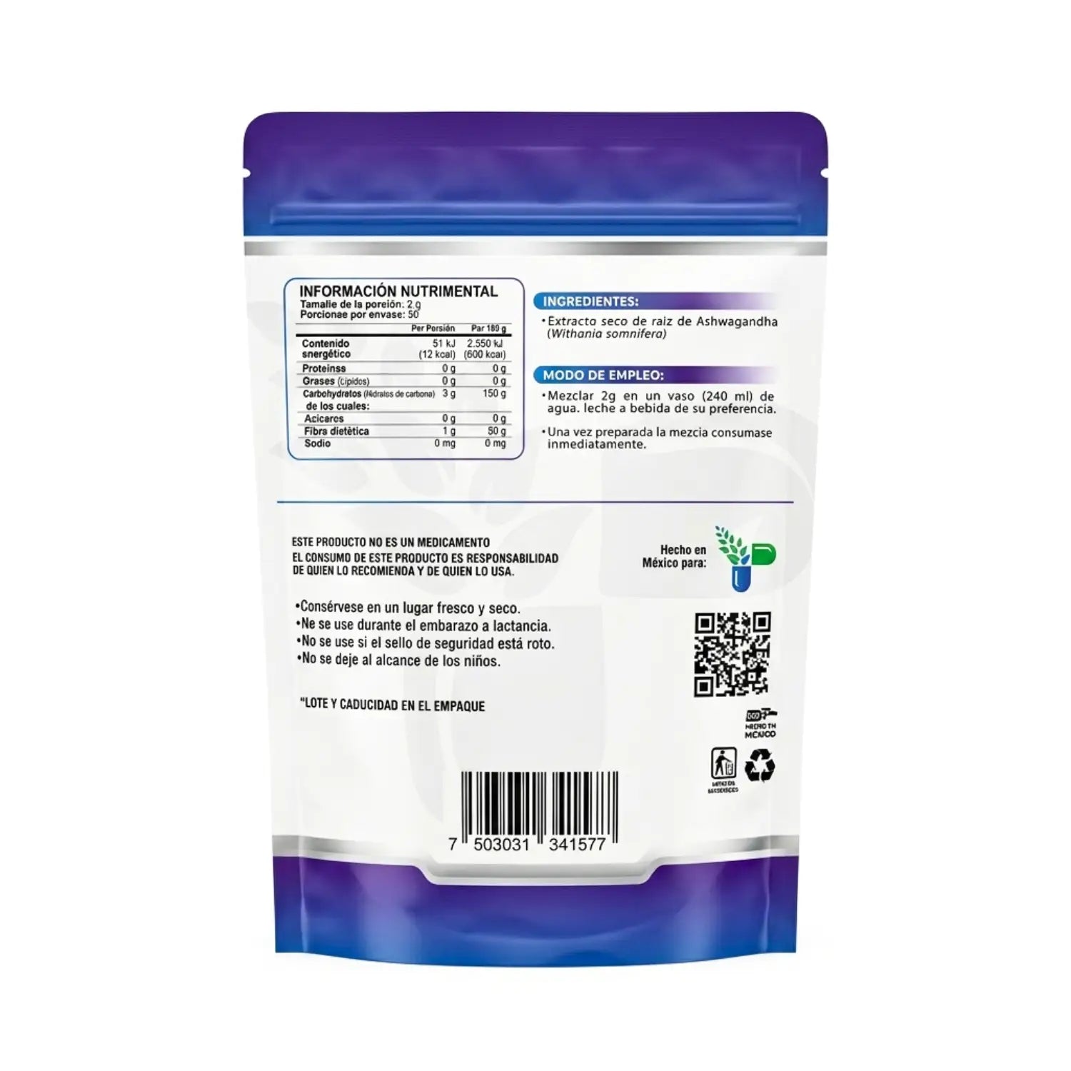 Ashwagandha; 100gr; Nutrition