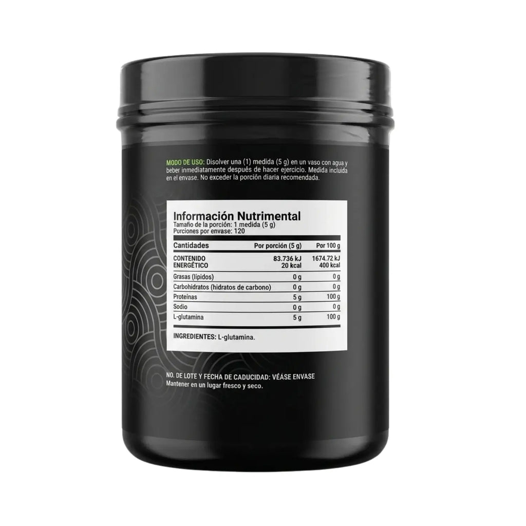 Pure  glutamine polvo ; 600g, Bilife.