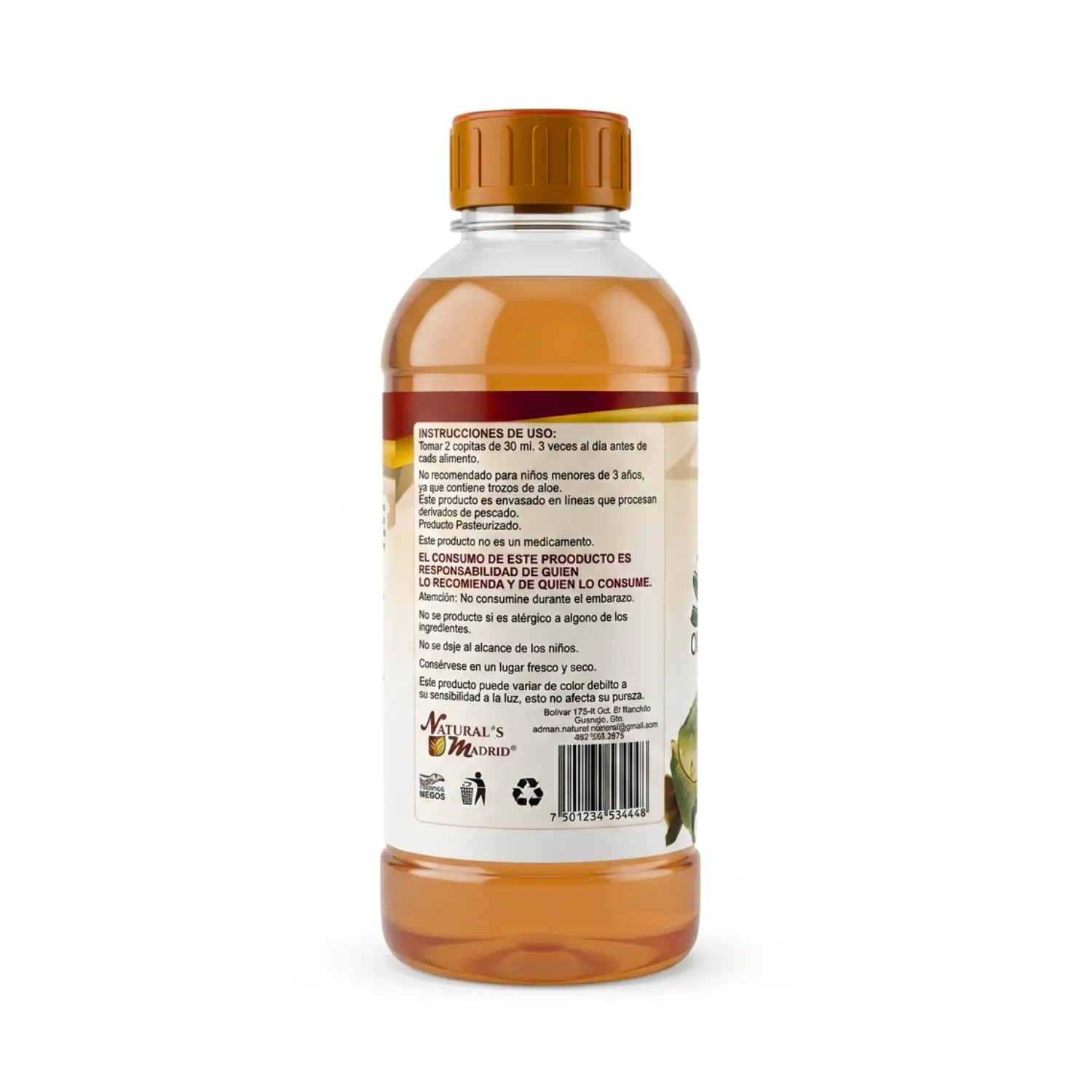 Pulpa de sábila c/ cuachalalate; 1lt, natural´s madrid