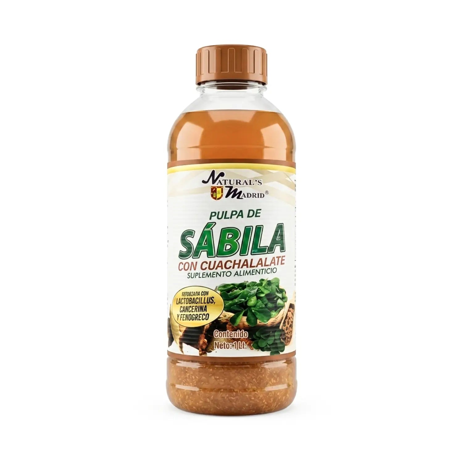 Pulpa de sábila c/ cuachalalate; 1lt, natural´s madrid