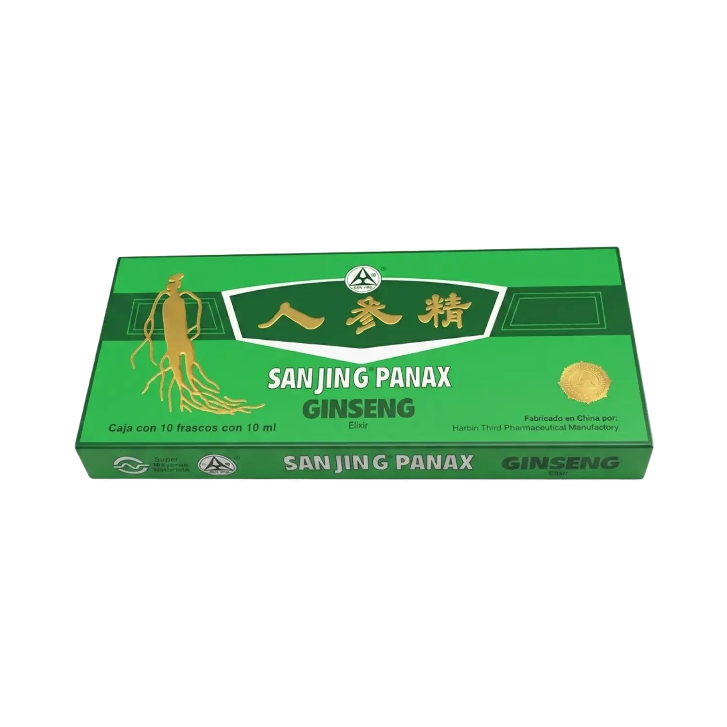 San Jing Royal Panax Ginseng, 10 ampolletas Verde