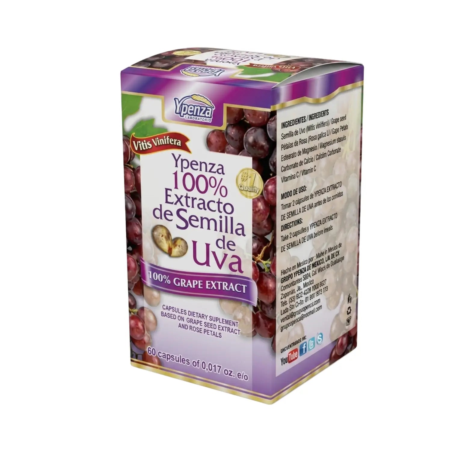 Extracto semilla de Uva; 60 cápsulas; Ypenza
