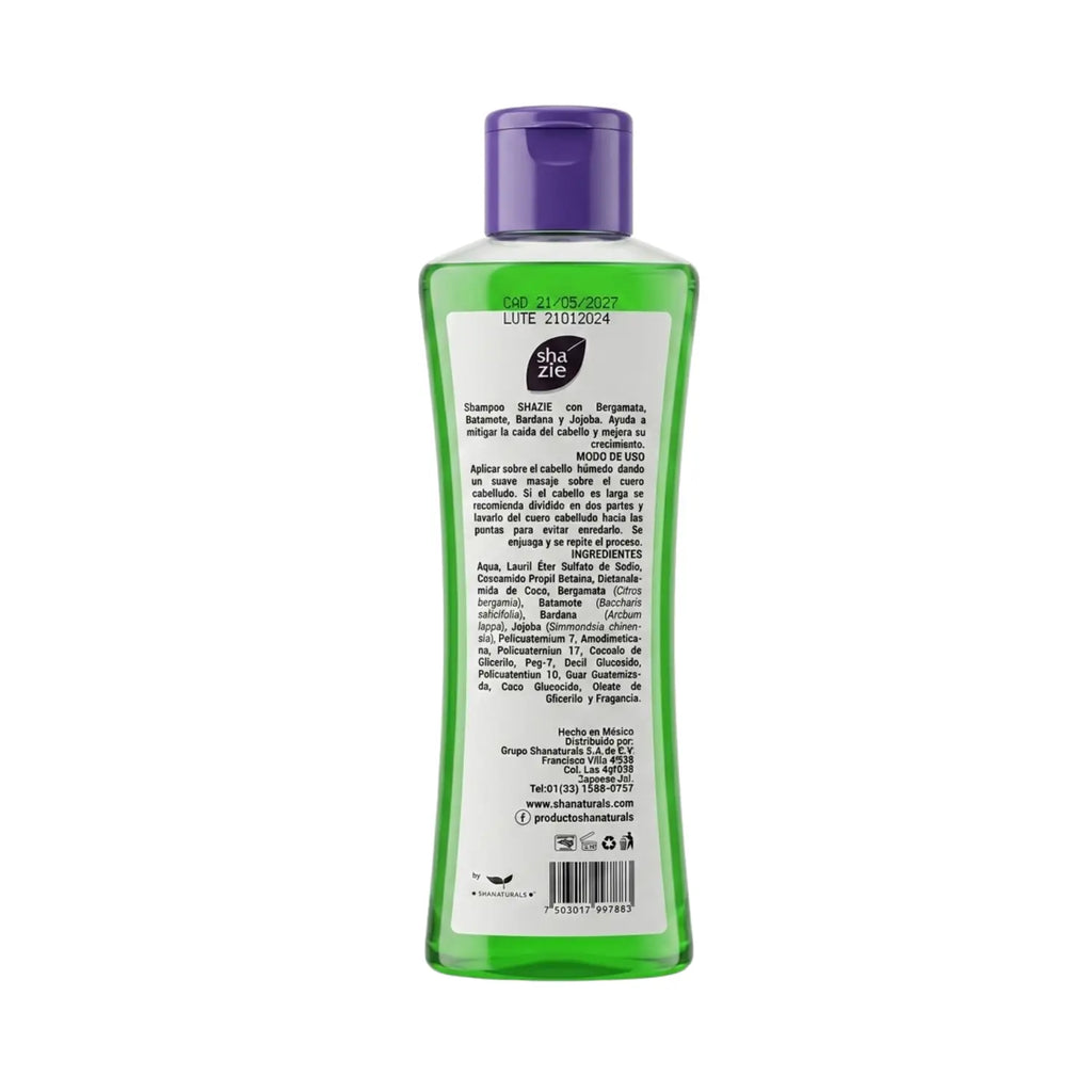 Shampoo Sha Zie (Bergamota, bardana y jojoba) 500 ml