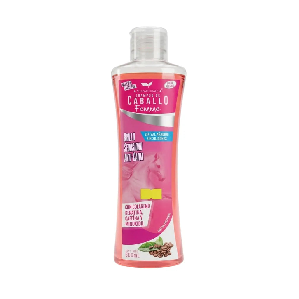 Shampoo de Caballo Femme c/ Minoxidil; 500ml, Shanaturals.