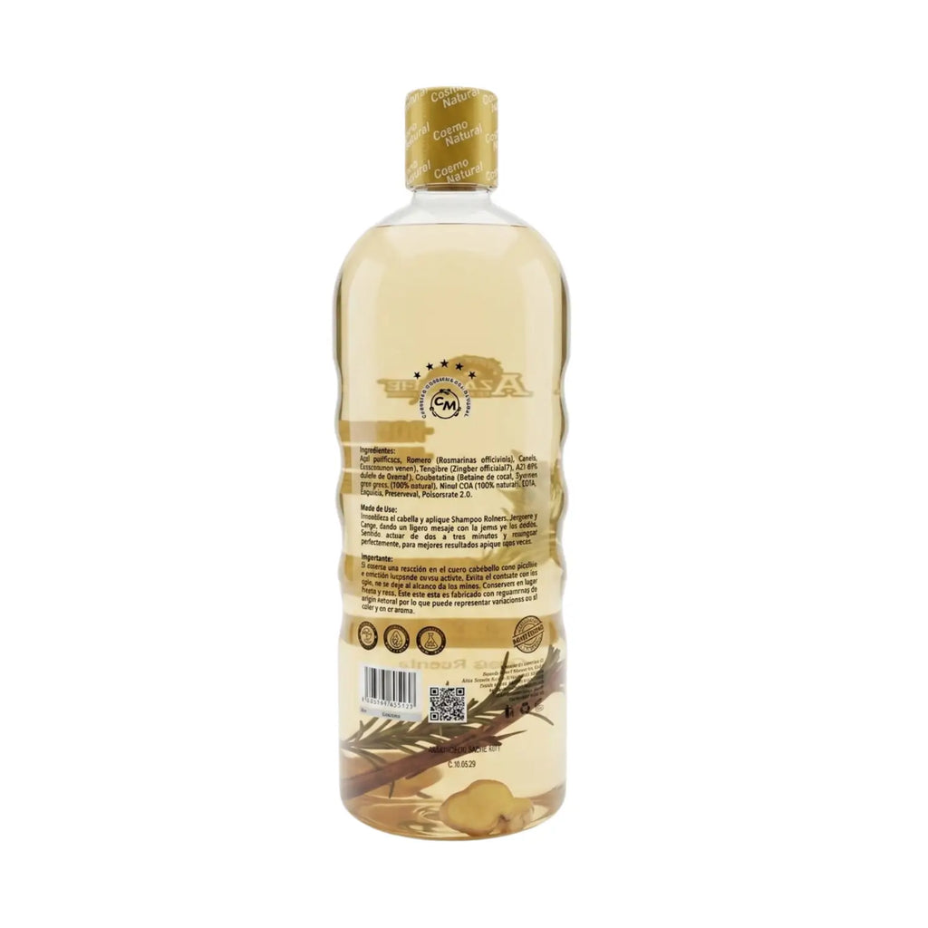 Shampoo romero, jengibre y canela; 1lt, azabache.