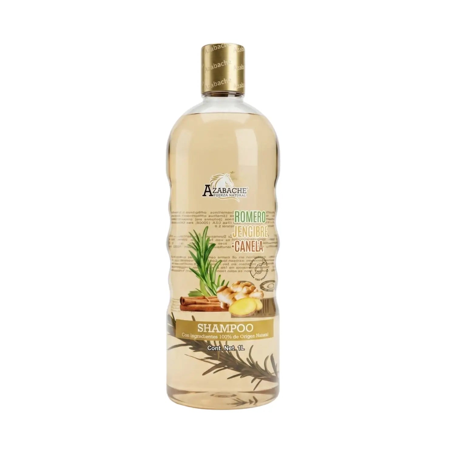 Shampoo romero, jengibre y canela; 1lt, azabache.
