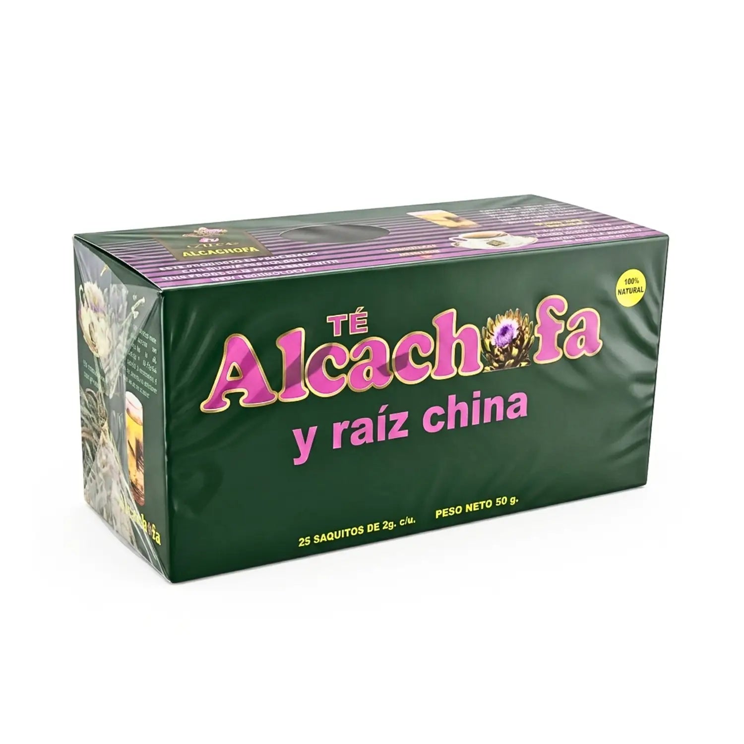 Té de Alcachofa y raiz china; 25 sobres de 1.5g; Azteca