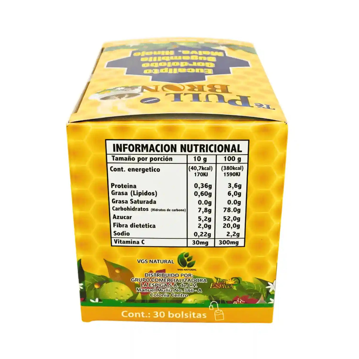 Té Pull Bron; 30 Sobres de 1.5g; La Espiga.