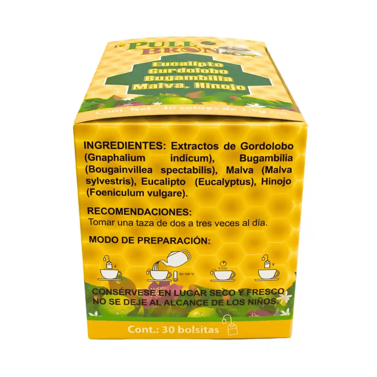 Té Pull Bron; 30 Sobres de 1.5g; La Espiga.