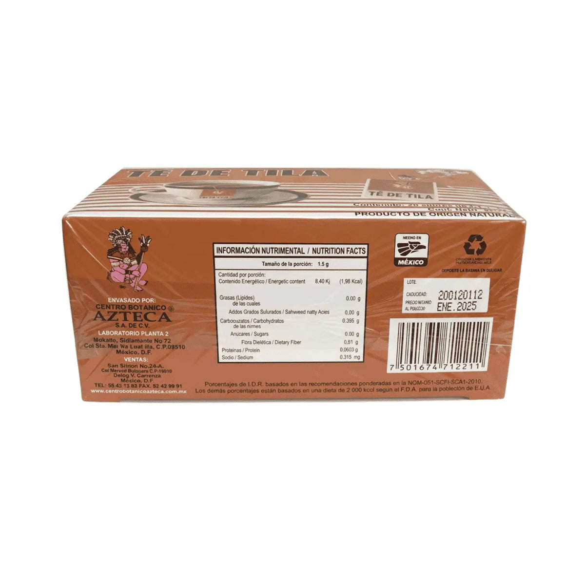 Té de Tila; 25 sobres; Azteca