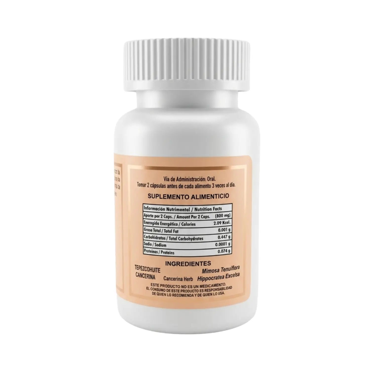 Tepezcohuite; 50 Cápsulas de 400mg, Azteca.