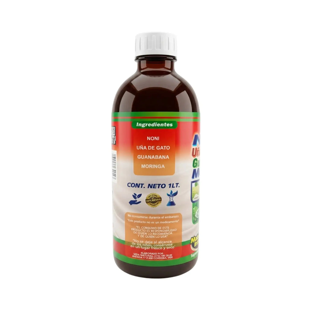 Tonico Noni, Uña de Gato, Guanabana, Moringa;1Lt 4 en1, Vida Natural.